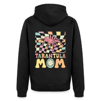 Groovy Weibchen Tarantula Lover Spinne - Unisex Premium Bio Zip Hoodie - Schwarz - Hinten - Nico (187cm)