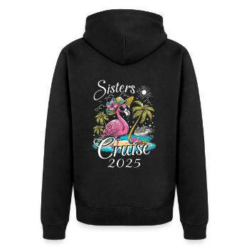 Sisters Cruise 2025 - Unisex Premium Organic Zip Hoodie - black - Back - Nico (187cm)