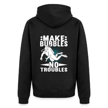 Taucher Tauchen - Unisex Premium Bio Zip Hoodie - Schwarz - Hinten - Nico (187cm)