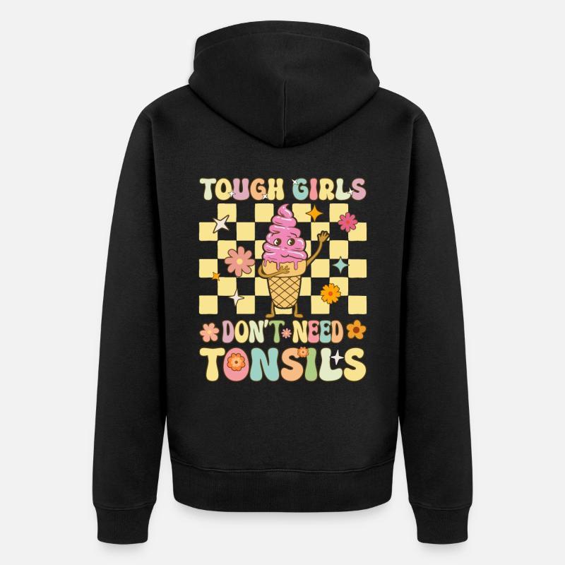 Entfernung Chirurgie Tonsillitis - Unisex Premium Bio Zip Hoodie - Schwarz