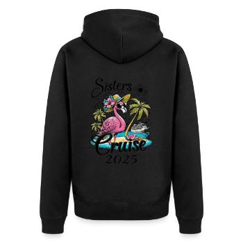 Sisters Cruise 2025 - Unisex Premium Organic Zip Hoodie - black - Back - Nico (187cm)