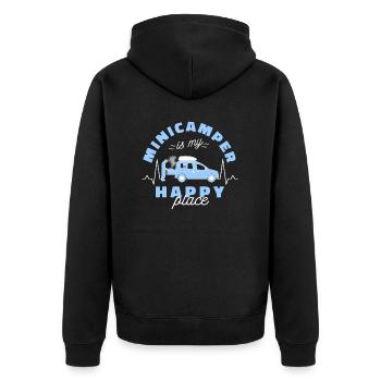 Happy Minicamper Camping-Camper Microcamper - Unisex Premium Organic Zip Hoodie - black - Back - Nico (187cm)
