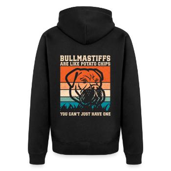 Bullmastiffs Are Like Dog Owners Gift - Unisex Premium Organic Zip Hoodie - black - Back - Nico (187cm)