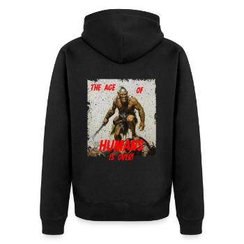 Ork Orc, l’âge des humains est révolu - Veste à capuche bio Premium Unisexe - noir - Dos - Nico (187cm)