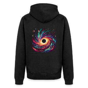 Black Hole Space Universe Astronomy Astronomer - Unisex Premium Organic Zip Hoodie - black - Back - Nico (187cm)