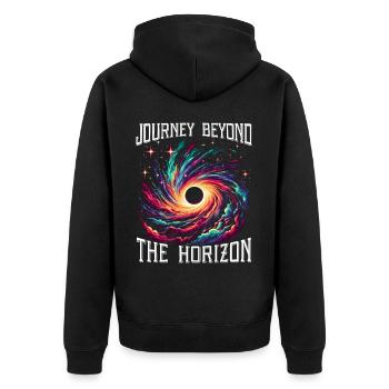 Black Hole Space Universe Astronomy Astronomer - Unisex Premium Organic Zip Hoodie - black - Back - Nico (187cm)