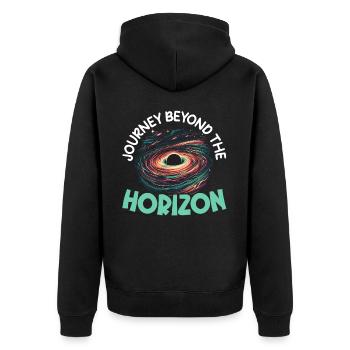 Black Hole Space Universe Astronomy Astronomer - Unisex Premium Organic Zip Hoodie - black - Back - Nico (187cm)