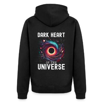 Black Hole Space Universe Astronomy Astronomer - Unisex Premium Organic Zip Hoodie - black - Back - Nico (187cm)