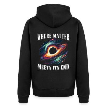 Black Hole Space Universe Astronomy Astronomer - Unisex Premium Organic Zip Hoodie - black - Back - Nico (187cm)
