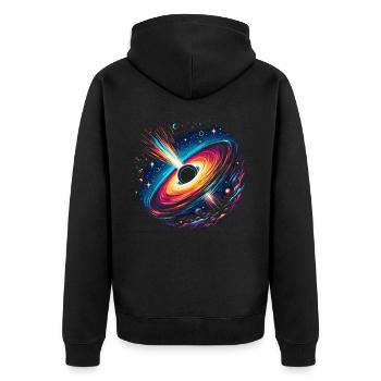 Black Hole Space Universe Astronomy Astronomer - Unisex Premium Organic Zip Hoodie - black - Back - Nico (187cm)