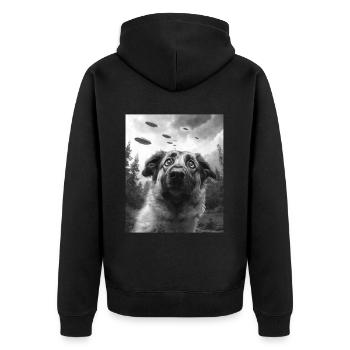 Chien - Berger d’Anatolie extraterrestre OVNI - Veste à capuche bio Premium Unisexe - noir - Dos - Nico (187cm)