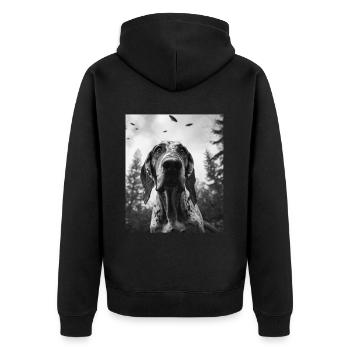 Dog - Alien Selfie Bloodhound UFO - Unisex Premium Organic Zip Hoodie - black - Back - Nico (187cm)