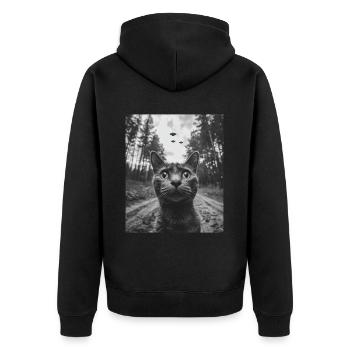 Cat - Alien Selfie Bombay UFO - Unisex Premium Organic Zip Hoodie - black - Back - Nico (187cm)