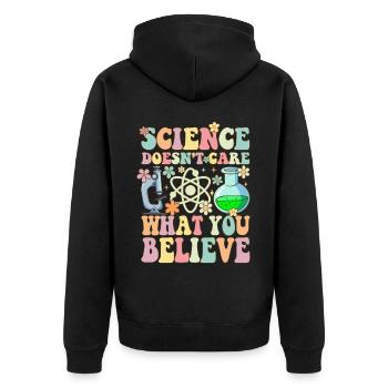 Professeur de sciences groovy - Veste à capuche bio Premium Unisexe - noir - Dos - Nico (187cm)