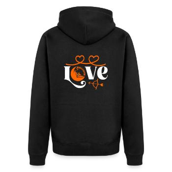 Minicamper Lover Hearts Camping Camper Microcamper - Unisex Premium Organic Zip Hoodie - black - Back - Nico (187cm)