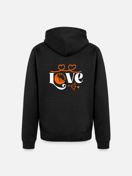 Minicamper Lover Herzen Camping-Camper Microcamper - Unisex Premium Bio Zip Hoodie - Schwarz