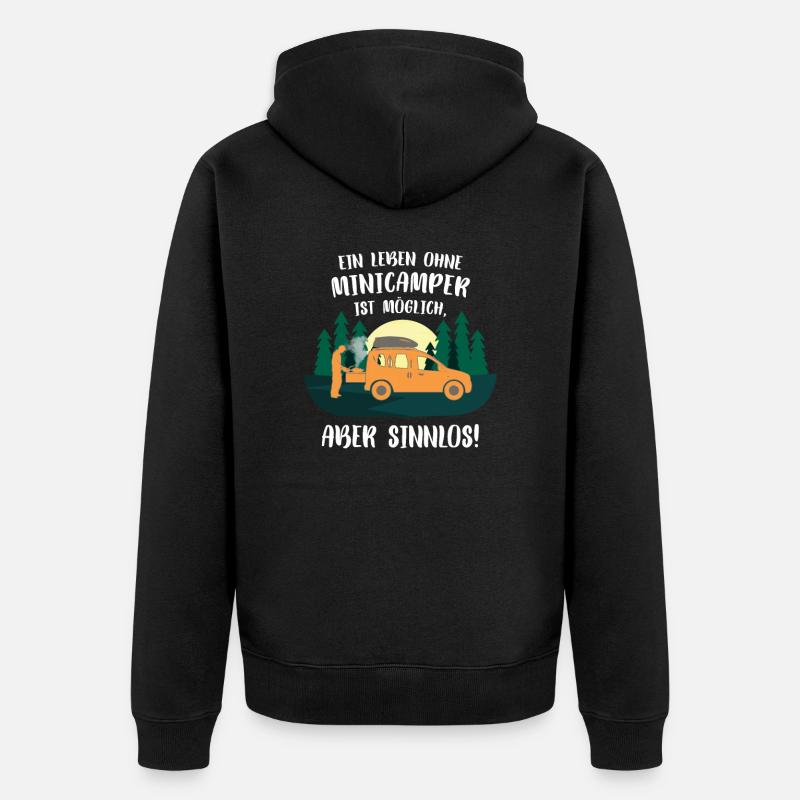 Minicamper SENSELESS Camping-Camper Microcamper - Unisex Premium Organic Zip Hoodie - black