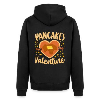 Pancake Lover Kids Valentines Day - Unisex Premium Bio Zip Hoodie - Schwarz - Hinten - Nico (187cm)