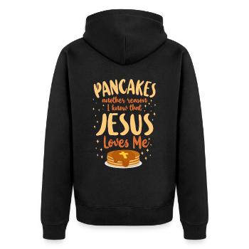 Crêpes Amoureux Enfants Jésus Foi - Veste à capuche bio Premium Unisexe - noir - Dos - Nico (187cm)