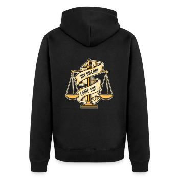 My Deam Came True Law School University Students - Unisex Premium Organic Zip Hoodie - black - Back - Nico (187cm)