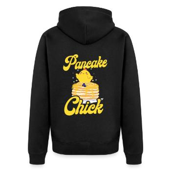 Pancake Lover Kids Chicken Girl - Unisex Premium Bio Zip Hoodie - Schwarz - Hinten - Nico (187cm)