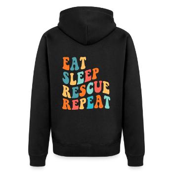 Eat Sleep Rescue Repeat Dog Rescue Sauvetage d’animaux - Veste à capuche bio Premium Unisexe - noir - Dos - Nico (187cm)