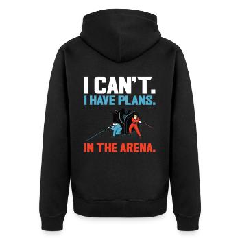 I Can't. I Have Plans. In The Arena. - Laser tag - Unisex Premium Organic Zip Hoodie - black - Back - Nico (187cm)