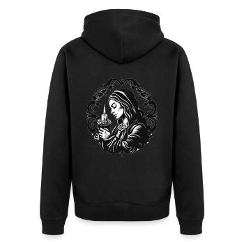Catholic Saint St Teresa of Avila Divine Mercy Euc - Unisex Premium Bio Zip Hoodie - Schwarz - Hinten - Nico (187cm)