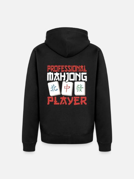 Gift for Mahjong Fans - Unisex Premium Organic Zip Hoodie - black