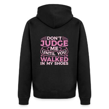 Mom Mom - Unisex Premium Organic Zip Hoodie - black - Back - Nico (187cm)