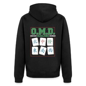 Cadeau pour les fans de Mahjong - Veste à capuche bio Premium Unisexe - noir - Dos - Nico (187cm)