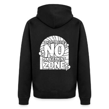 Mom Mom - Unisex Premium Organic Zip Hoodie - black - Back - Nico (187cm)