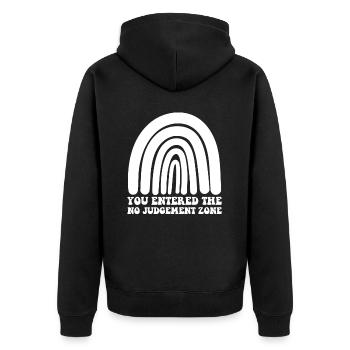 Mom Mom - Unisex Premium Organic Zip Hoodie - black - Back - Nico (187cm)