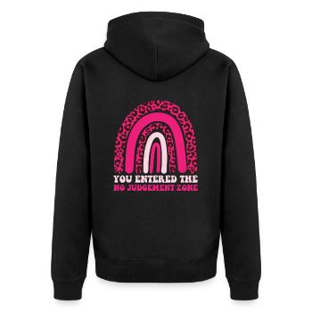 Mom Mom - Unisex Premium Organic Zip Hoodie - black - Back - Nico (187cm)