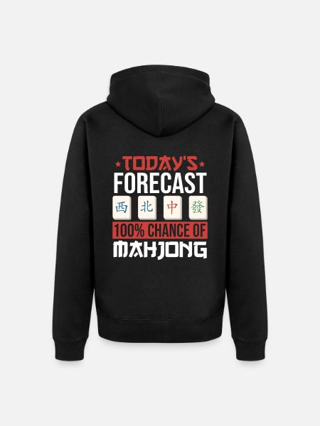 Gift for Mahjong Fans - Unisex Premium Organic Zip Hoodie - black