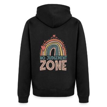 Mom Mom - Unisex Premium Organic Zip Hoodie - black - Back - Nico (187cm)