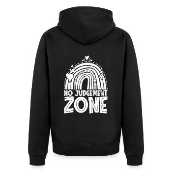 Mom Mom - Unisex Premium Organic Zip Hoodie - black - Back - Nico (187cm)