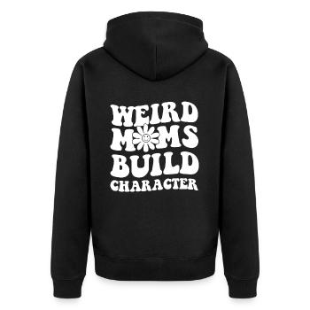 Mom Mom - Unisex Premium Organic Zip Hoodie - black - Back - Nico (187cm)