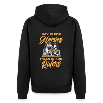 Pizza équestre pour chevaux - Veste à capuche bio Premium Unisexe - noir - Dos - Nico (187cm)