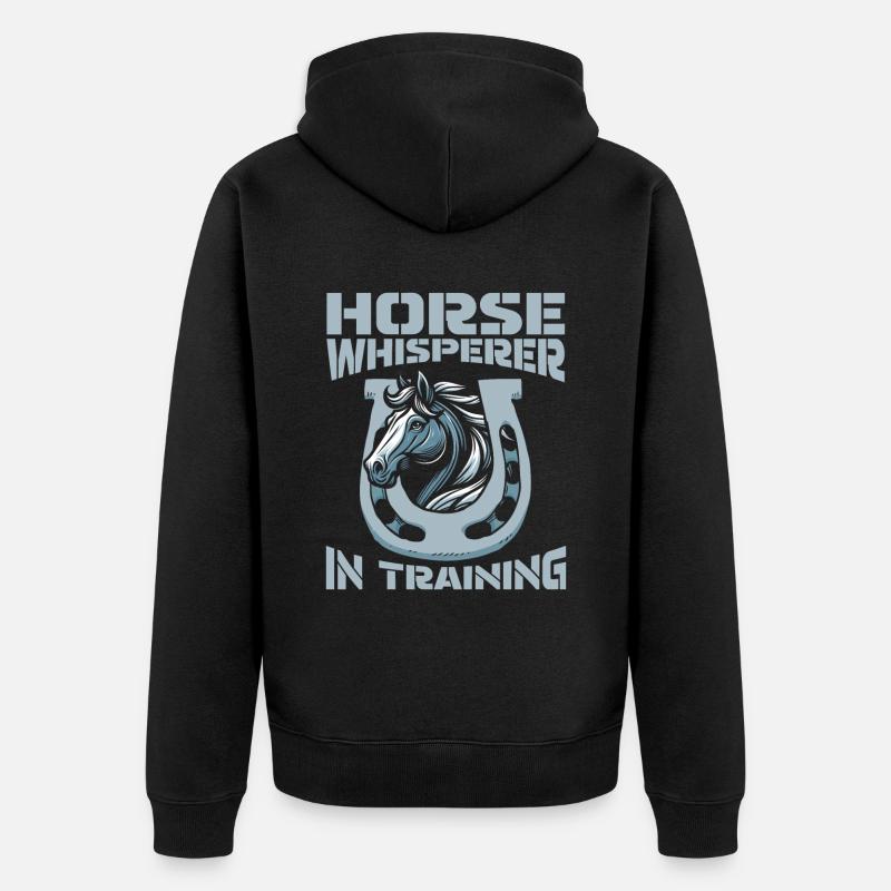 Cheval équestre cheval chuchoteur - Veste à capuche bio Premium Unisexe - noir