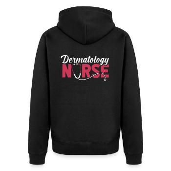 Krankenschwester Dermatology Nurse - Unisex Premium Organic Zip Hoodie - black - Back - Nico (187cm)
