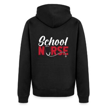 Krankenschwester Lehrer School Nurse - Unisex Premium Bio Zip Hoodie - Schwarz - Hinten - Nico (187cm)