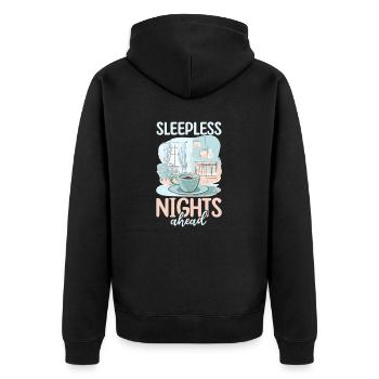 Future Dad Sleepless Nights Ahead - Unisex Premium Organic Zip Hoodie - black - Back - Nico (187cm)