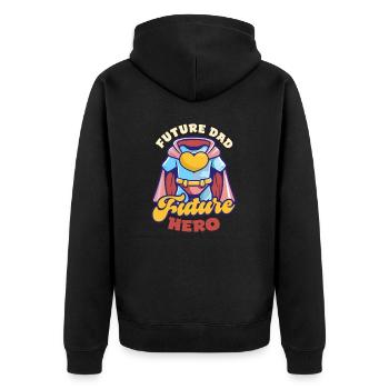 Futur Papa Futur Papa Futur Héros - Veste à capuche bio Premium Unisexe - noir - Dos - Nico (187cm)