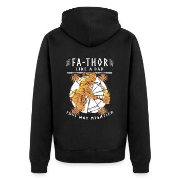 Vathor - Fête des pères Cadeau Fête des Pères Viking - Veste à capuche bio Premium Unisexe - noir - Dos - Nico (187cm)