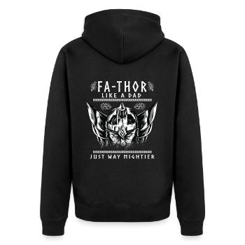 Vathor - Fête des pères Cadeau Fête des Pères Viking - Veste à capuche bio Premium Unisexe - noir - Dos - Nico (187cm)