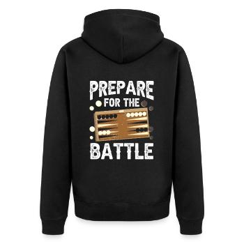 Brettspiel Lustiges Backgammon - Unisex Premium Bio Zip Hoodie - Schwarz - Hinten - Nico (187cm)