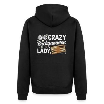 Brettspiel Lustiges Backgammon - Unisex Premium Bio Zip Hoodie - Schwarz - Hinten - Nico (187cm)