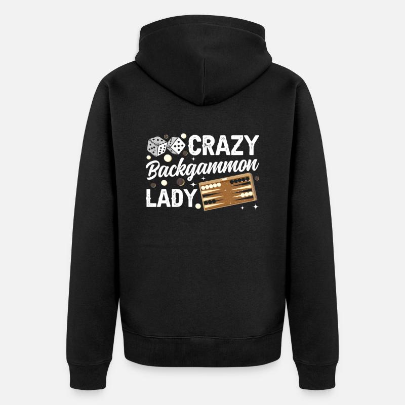 Brettspiel Lustiges Backgammon - Unisex Premium Bio Zip Hoodie - Schwarz