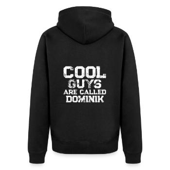 Les mecs cool s’appellent Dominik - Veste à capuche bio Premium Unisexe - noir - Dos - Nico (187cm)